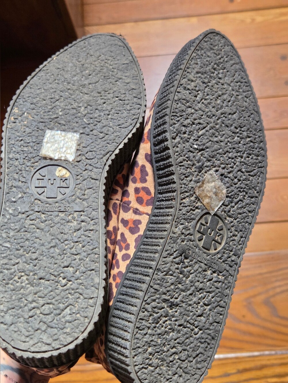 T.U.K. Footwear Leopard Pointed Ballet Ankle Strap Creeper FOR REPAIR - DAMAGED - Picture 10 of 10